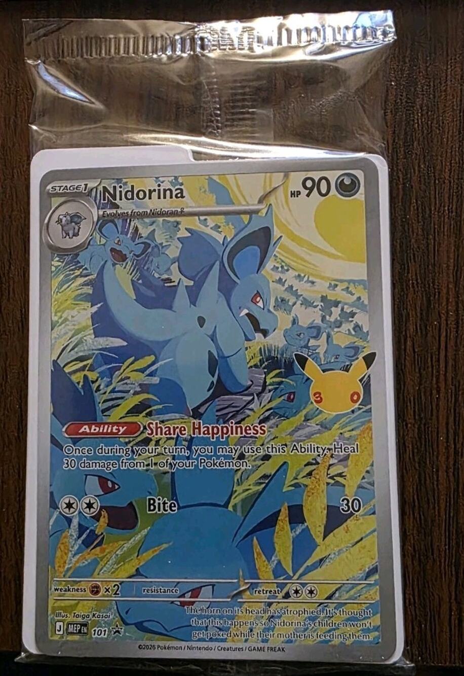 Sealed Pokemon 30th Anniversary Nidorina Promo 101